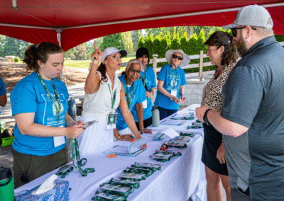 Sutton Group's registration tent being visited by curious onlookers